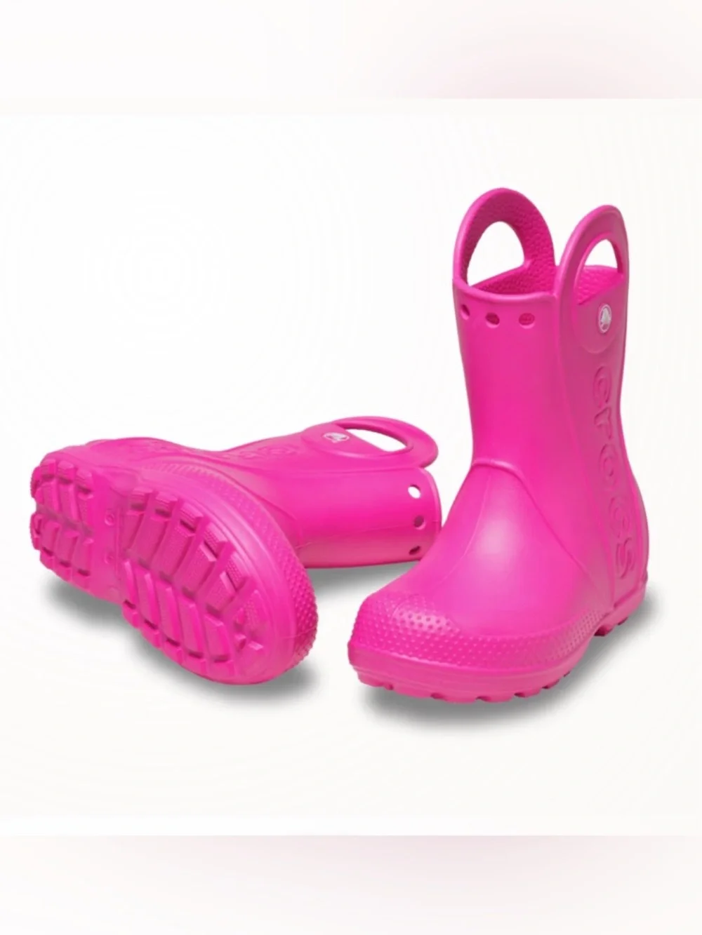 CROCS Toddle Handle It Pull On Rain Boots in Pink Crush Colorway Size 8C